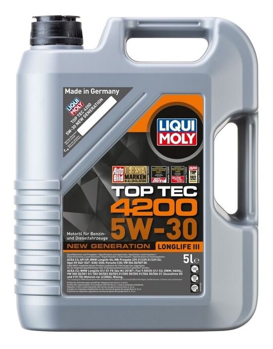 Motoreļļa LIQUI MOLY TOP TEC 4200 5W-30 5L 8973
