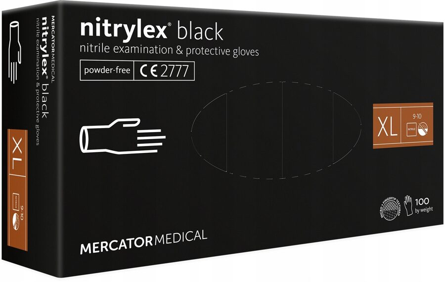 Melni nitrila cimdi, izmērs XL, 100 gab RD30104005
