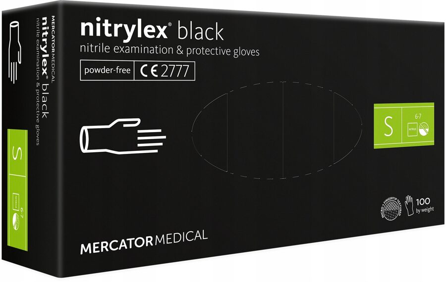 Melni nitrila cimdi, S izmērs, 100 gab. RD30104002